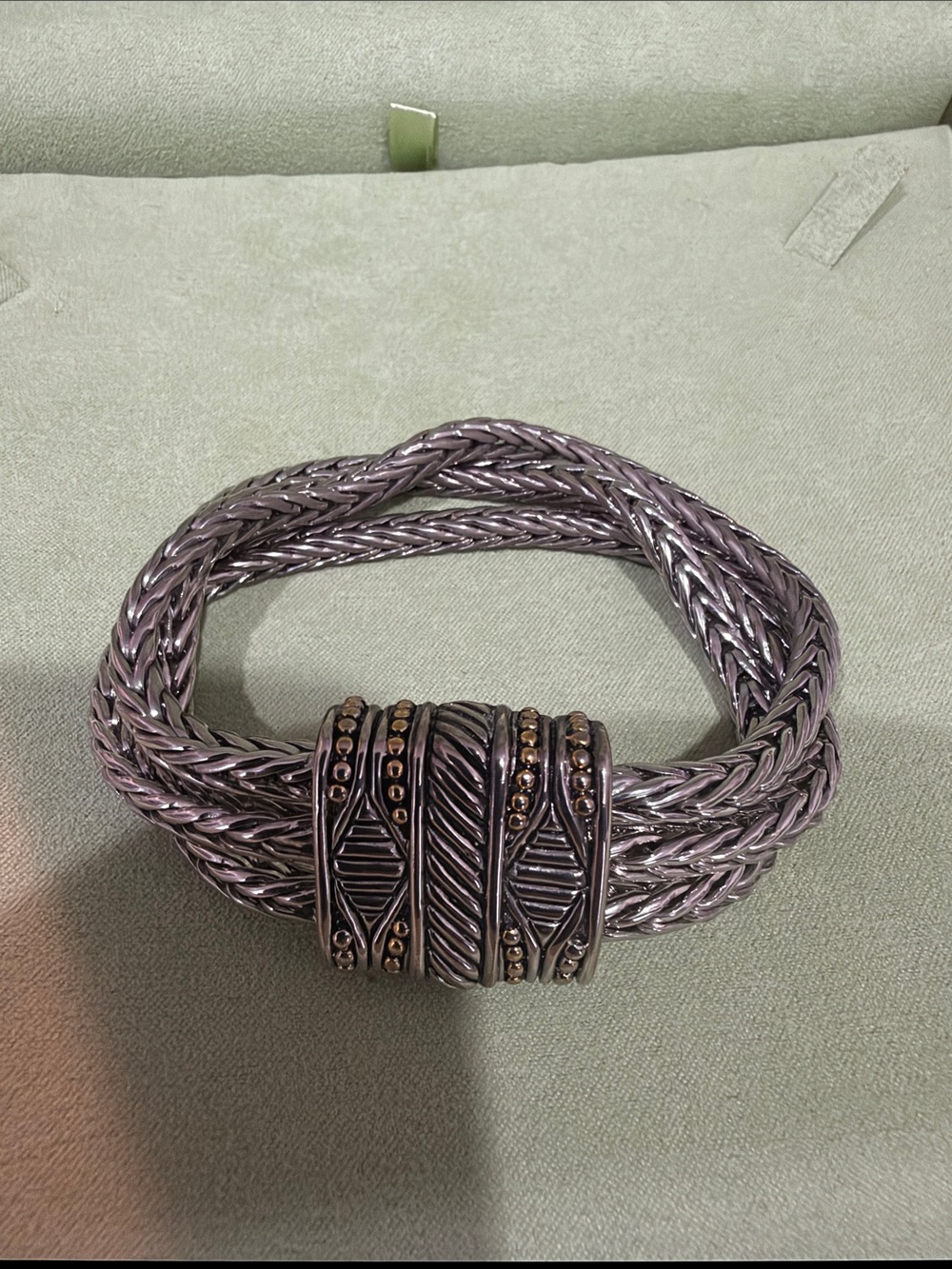 Brighton Three Strand Braided Silver and Gold-Tone Bracelet